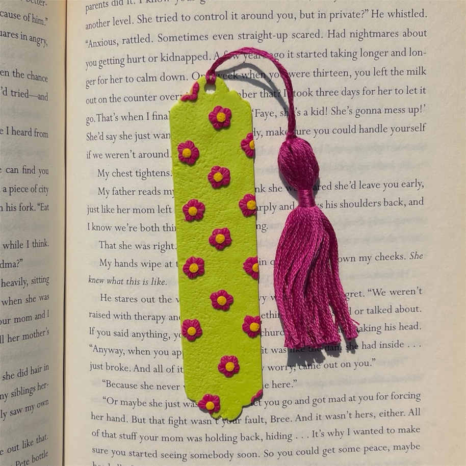 Pink Flower Patch Bookmark