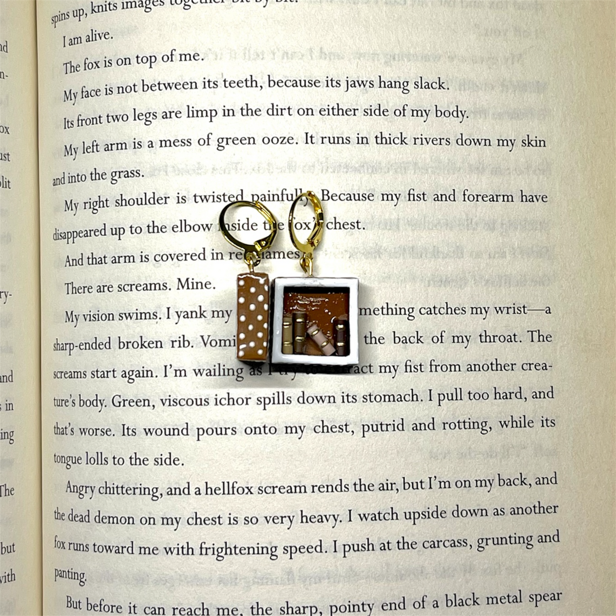 Brown Polka Earrings