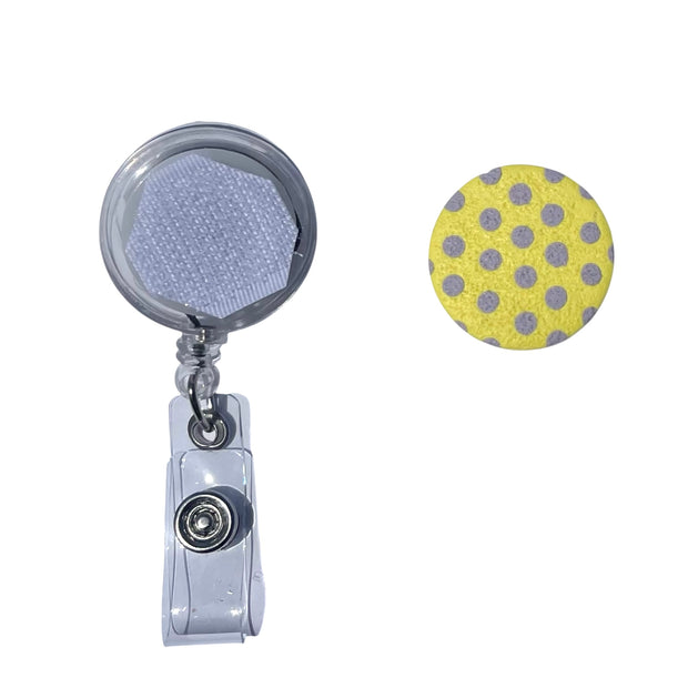 Yellow/purple Polka Badge Reel